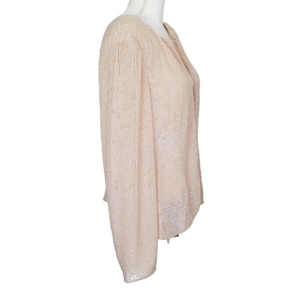 Vtg Giorgio Armani Evening Jacket Beaded Sequins Pink COA Project Piece Defects - Picture 4 of 13